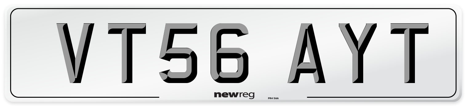 VT56 AYT Number Plate from New Reg